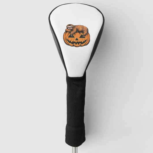 Grappige Luiaard op Halloween Pumpkin Essential T- Golfheadcover (Voorkant)