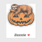 Grappige Luiaard op Halloween Pumpkin Essential T- Sticker (Vel)