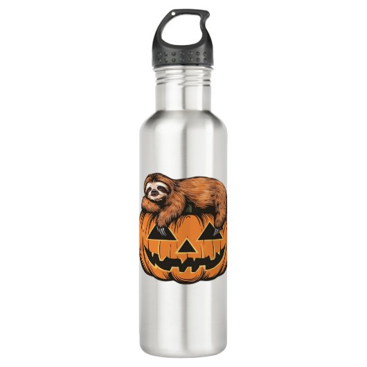 Grappige Luiaard op Halloween Pumpkin Essential T- Waterfles (Voorkant)