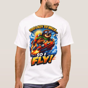 Grappige Luiaard Raket Meme, Te Lui Om Te Lopen Du T-shirt