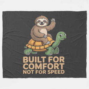 Grappige luiaard rijdt op schildpad fleece deken