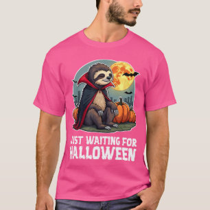 Grappige luiaard vampier wacht op Halloween T-shirt