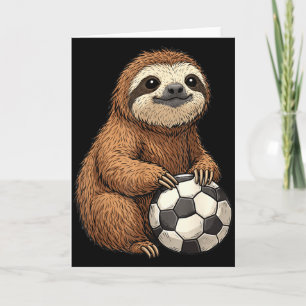 Grappige Luiaard Voetbal Kaart