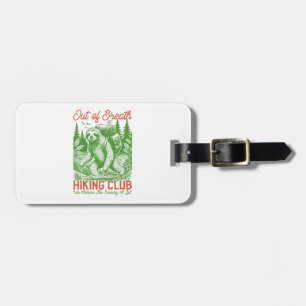 Grappige luiaard-wandelclub buiten adem bagagelabel