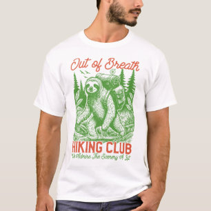 Grappige luiaard-wandelclub buiten adem t-shirt