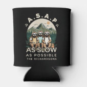 Grappige luiaard Wandelen Familie Reünie Zwart Cam Blikjeskoeler (Achterkant)