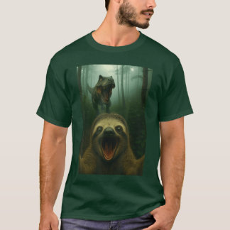Grappige luiaard zit met Re Dinosaurus Cadeaus Man T-shirt