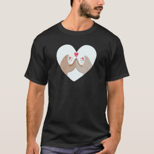 Grappige luiaards met harten in het hart voor luia t-shirt