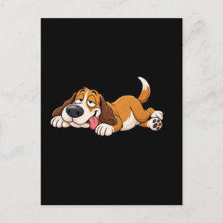 Grappige Luie Hond Cartoon – Cute Slaapdronken Hon Briefkaart