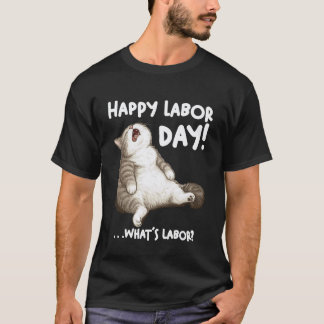 Grappige Luie Kat Arbeid Whatu2019s Dag Meme T-shirt