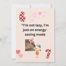 Grappige Luie Kat Energiebesparende Modus Humor Ka Feestdagenkaart