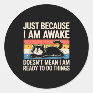 Grappige Luie Kat Meme Grappige Dingen Liefhebber  Ronde Sticker