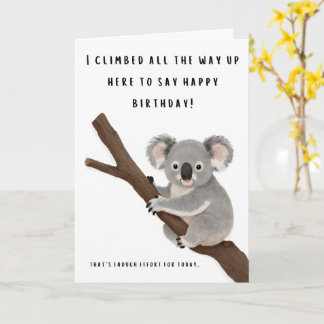 Grappige Luie Koala Verjaardagskaart Kaart