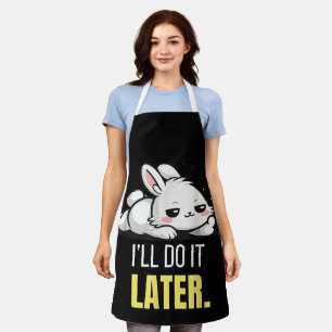 Grappige Luie Konijn Ik Doe Het Later Cute Dieren Schort