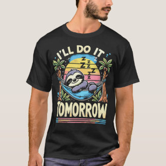 Grappige Luie Luiaard Slapende Uitstellers Lui T-shirt