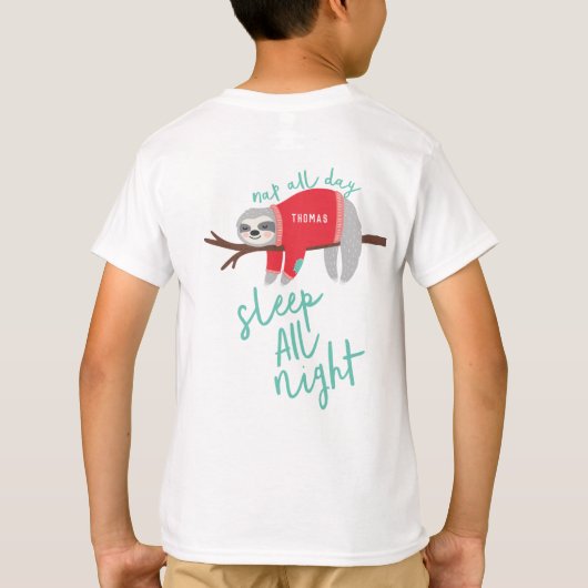 Grappige luie luiaard t-shirt (Achterkant)