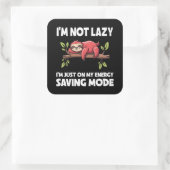Grappige luie luie energiebesparende modus vierkante sticker (Tas)