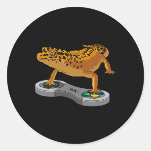 Grappige Luipaardgekko Baardagaam Cadeau Kinderen Ronde Sticker
