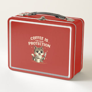 Grappige lunchbox, Koffie is voor je bescherming.