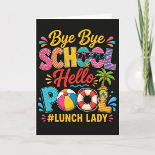 Grappige Lunchdame Tot ziens School Hallo Zwembad Kaart