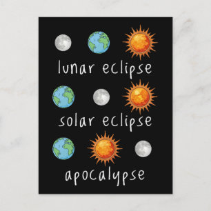 Grappige Maan Zonne Verduistering Apocalyps Briefkaart