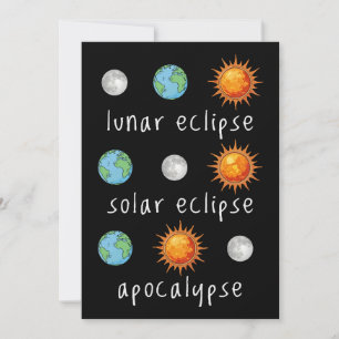 Grappige Maan Zonne Verduistering Apocalyps Kaart