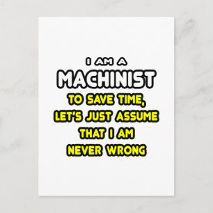 Grappige Machinist T-shirts en geschenken Briefkaart