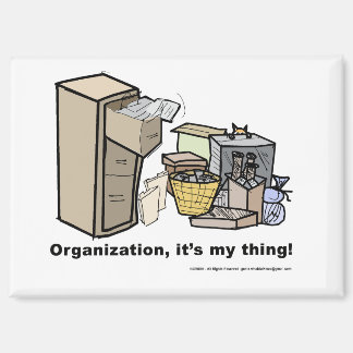 Grappige magneet over organisatie