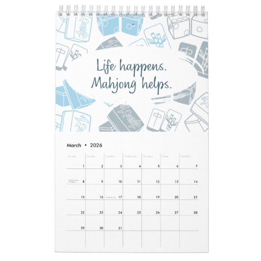 Grappige Mahjong citaten 2024 Kalender (Mar 2026)