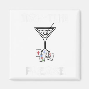 Grappige Mahjong Mah-tini Tail Joke Mahjong Magneet