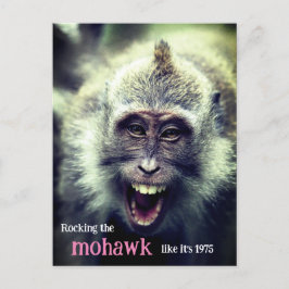 Grappige makaken aap foto feestdagenkaart