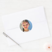 Grappige Make-up Klassieke Ronde Sticker (Envelop)