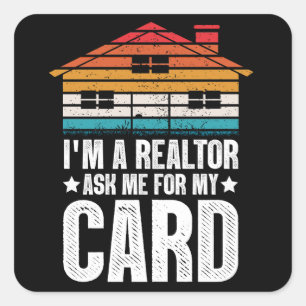 Grappige  makelaar makelaar makelaar Kaart Vierkante Sticker