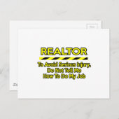 Grappige makelaar.. Vertel het me niet Briefkaart (Voorkant / Achterkant)