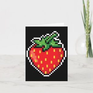 Grappige makkelijke Halloween kostuum Pixel aardbe Kaart