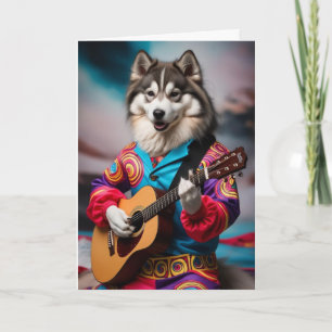 Grappige Malamute Rockster Kaart