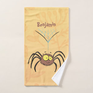 Grappige malse pluizige spin cartoon bad handdoek