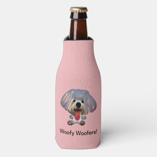 Grappige Maltese hond fles koeler (Fles Voorkant)