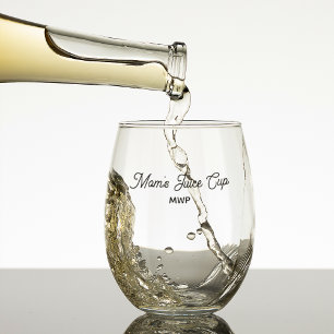 Grappige mam sap cup, monogram elke aangepaste tek wijnglas zonder voet