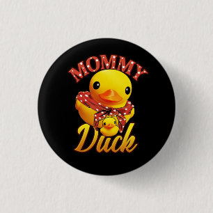Grappige Mama Duck Moeder Rubber Duck Mam Butto Ronde Button 3,2 Cm