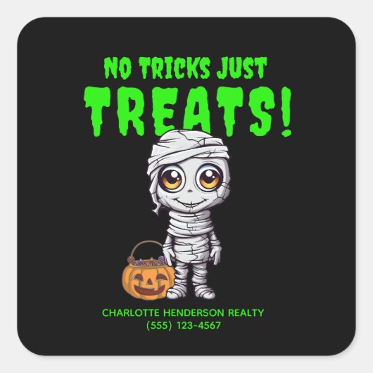 Grappige mama Halloween Vierkante Sticker (Voorkant)
