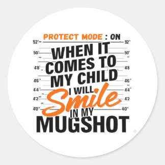 Grappige Mama Protect Modus Sarcastische Moeder Ci Ronde Sticker