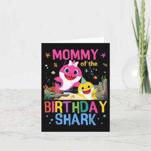 Grappige mama van de verjaardag familie haai Kinde Kaart
