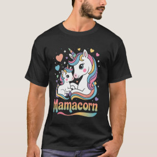 Grappige MamaCorn Eenhoorn Moeder Schattige Regenb T-shirt