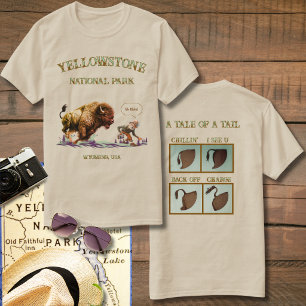 Grappige man die foto maakt Bizon Buffalo T-shirt