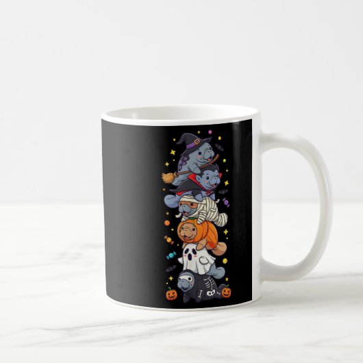 Grappige Manatee Heks Vampier Geest Halloween Kind Koffiemok (Rechts)