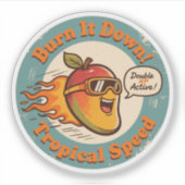 Grappige Mango Racer Tropical Speed Boost Sticker (Voorkant)
