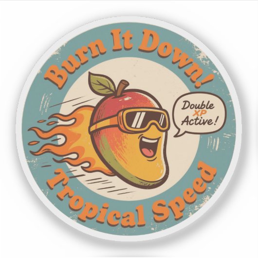 Grappige Mango Racer Tropical Speed Boost Sticker (Voorkant)