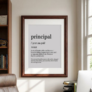 Grappige mannelijke schooldirecteur definitie Pers Poster