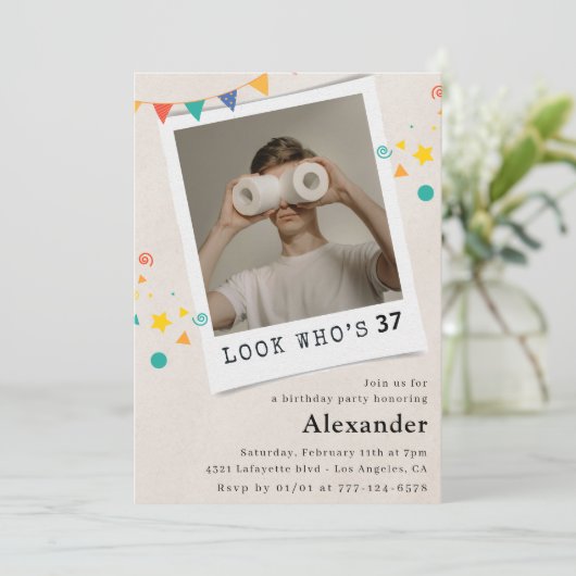 Grappige Mannen 37e verjaardagsuitnodigingen Leuke Kaart (Staand voorkant)